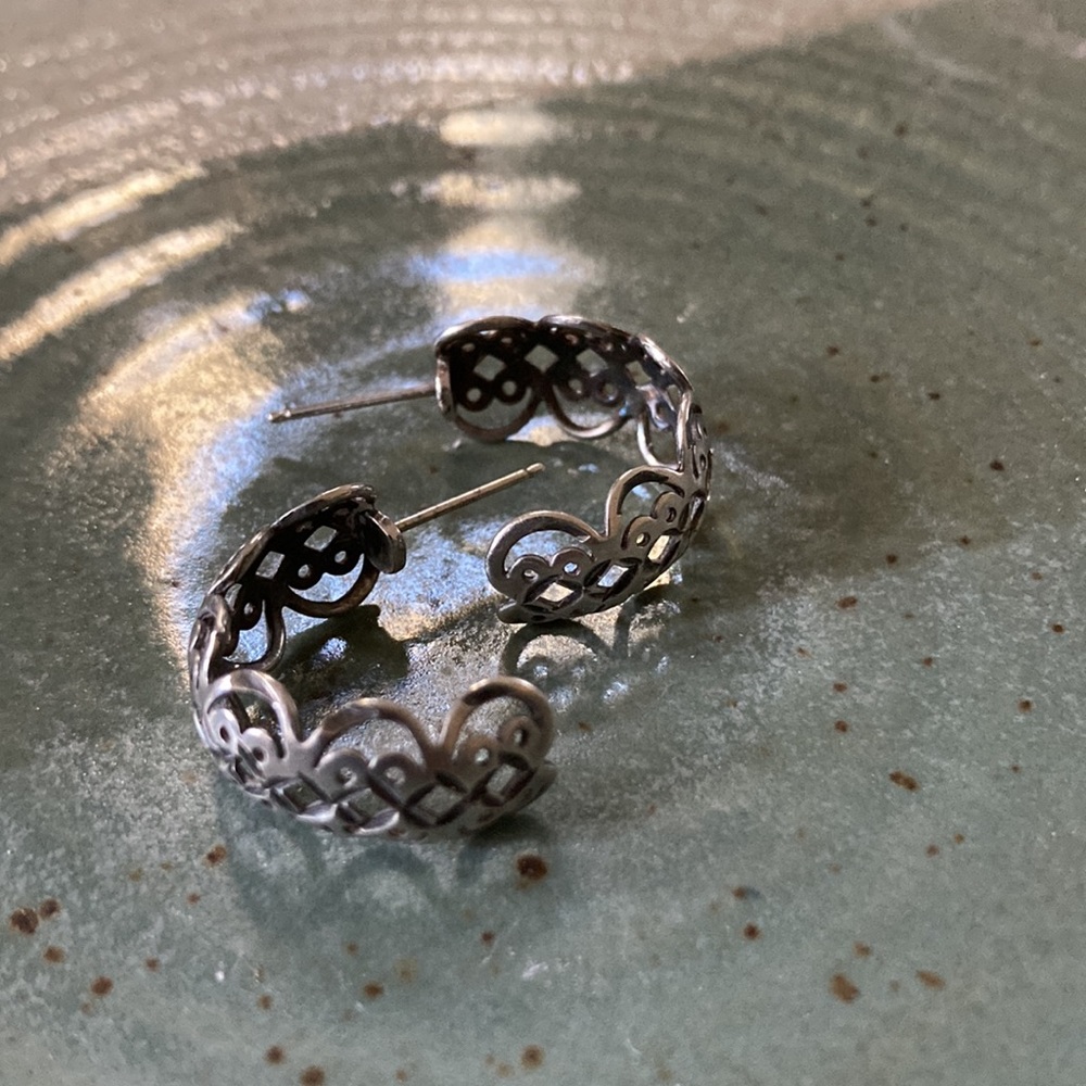 Sterling Silver Artisan Hoops - image 5